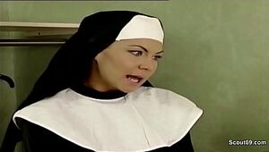 German Nun Tempt to Fuck by Prister in Old-school Porno Video